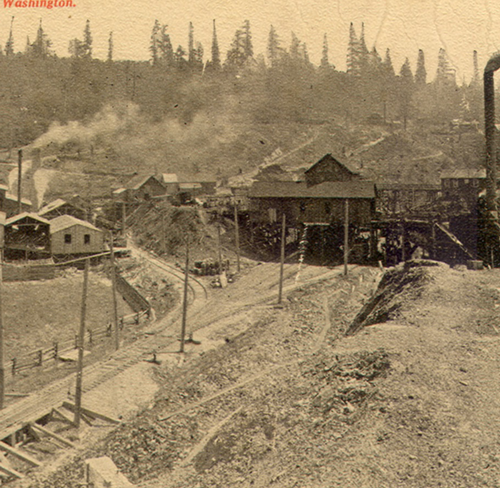 Renton Coal Mine and Glass Works looking east towards Renton Hill