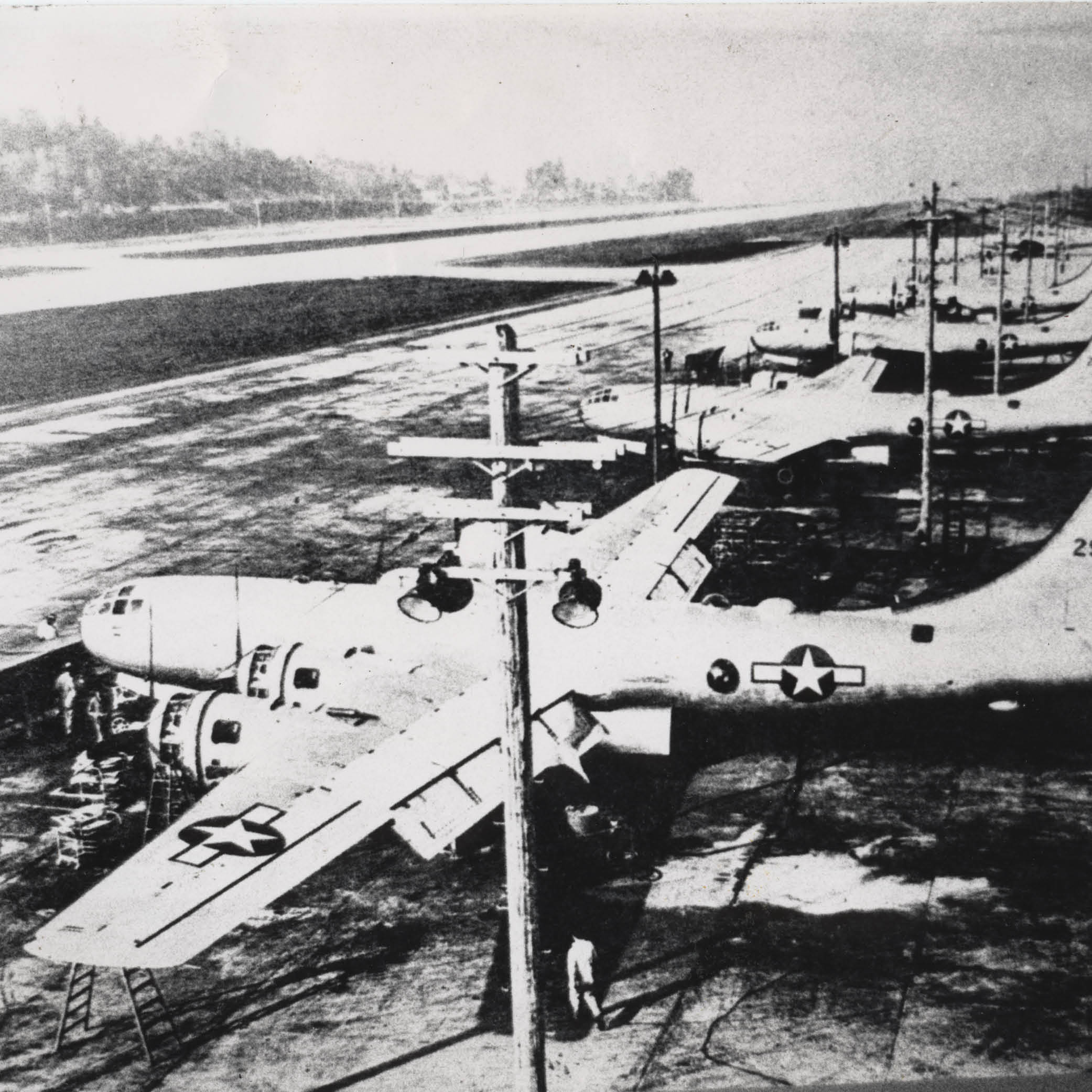 B-29's at east edge of Renton Airport, looking north, 1943.