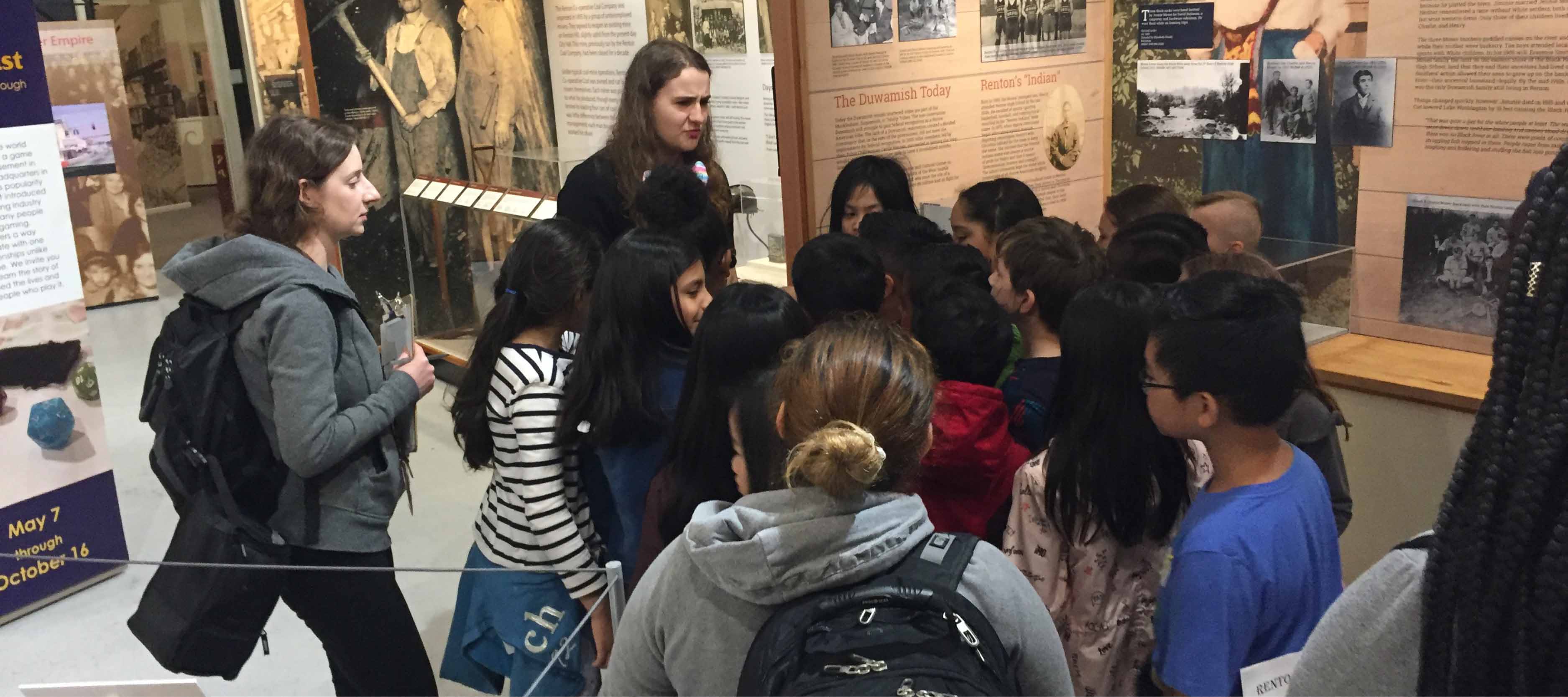 Guided tour for students at Renton History Museum