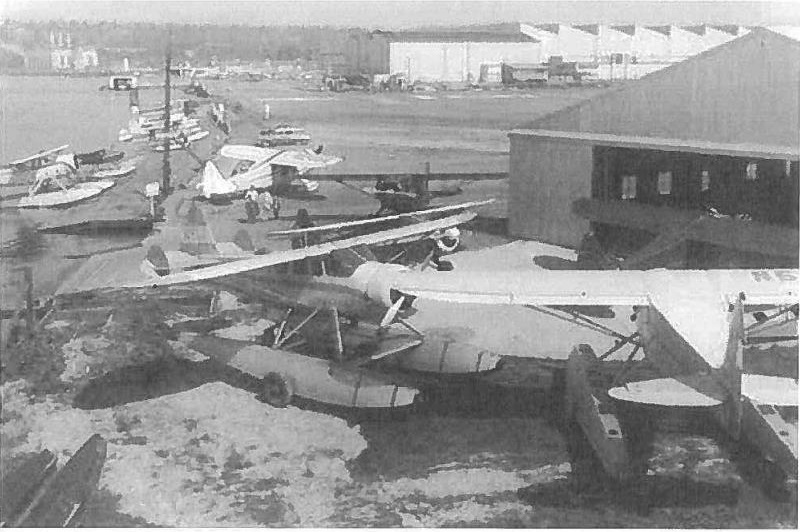 Historical photo of Jobmaster Company hangar at seaplane base circa 1960