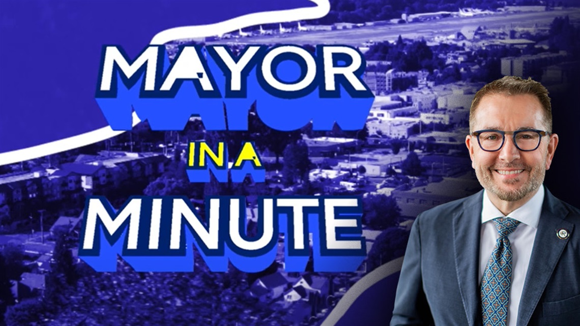 Graphic for This Week in Renton highlight Mayor in a Minute video series