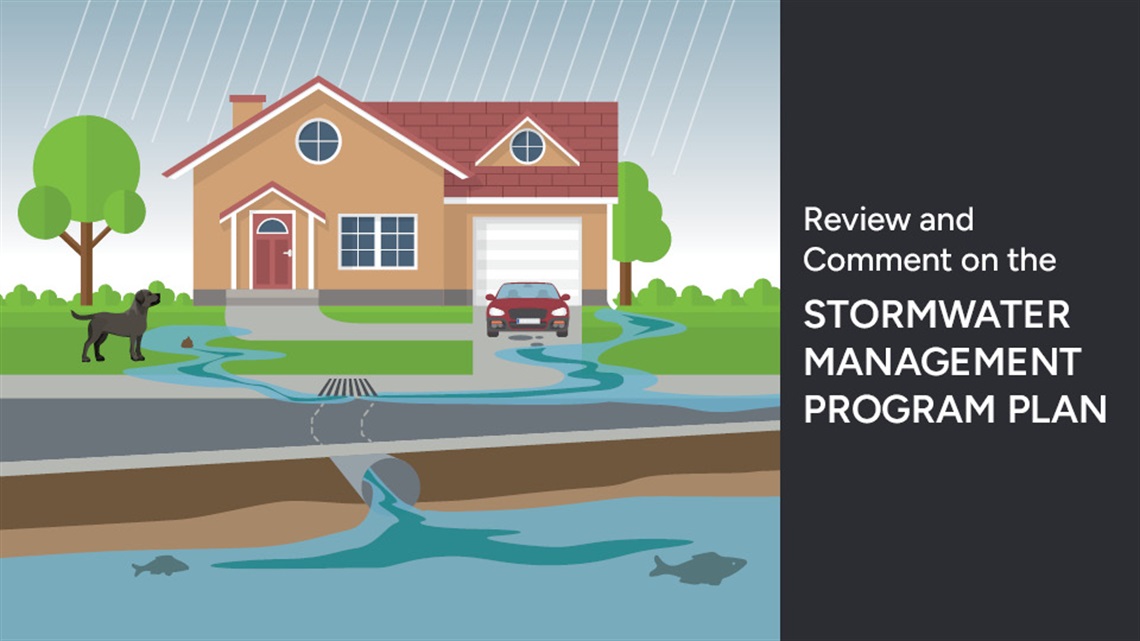 Image of stormwater management system asking for feedback on stormwater management plan draft